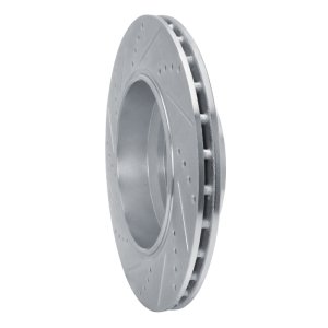 Maserati Ghibli Brake Rotor (1) - Rear Right - R1 Concepts - Drilled & Slotted - Silver - `14-`16